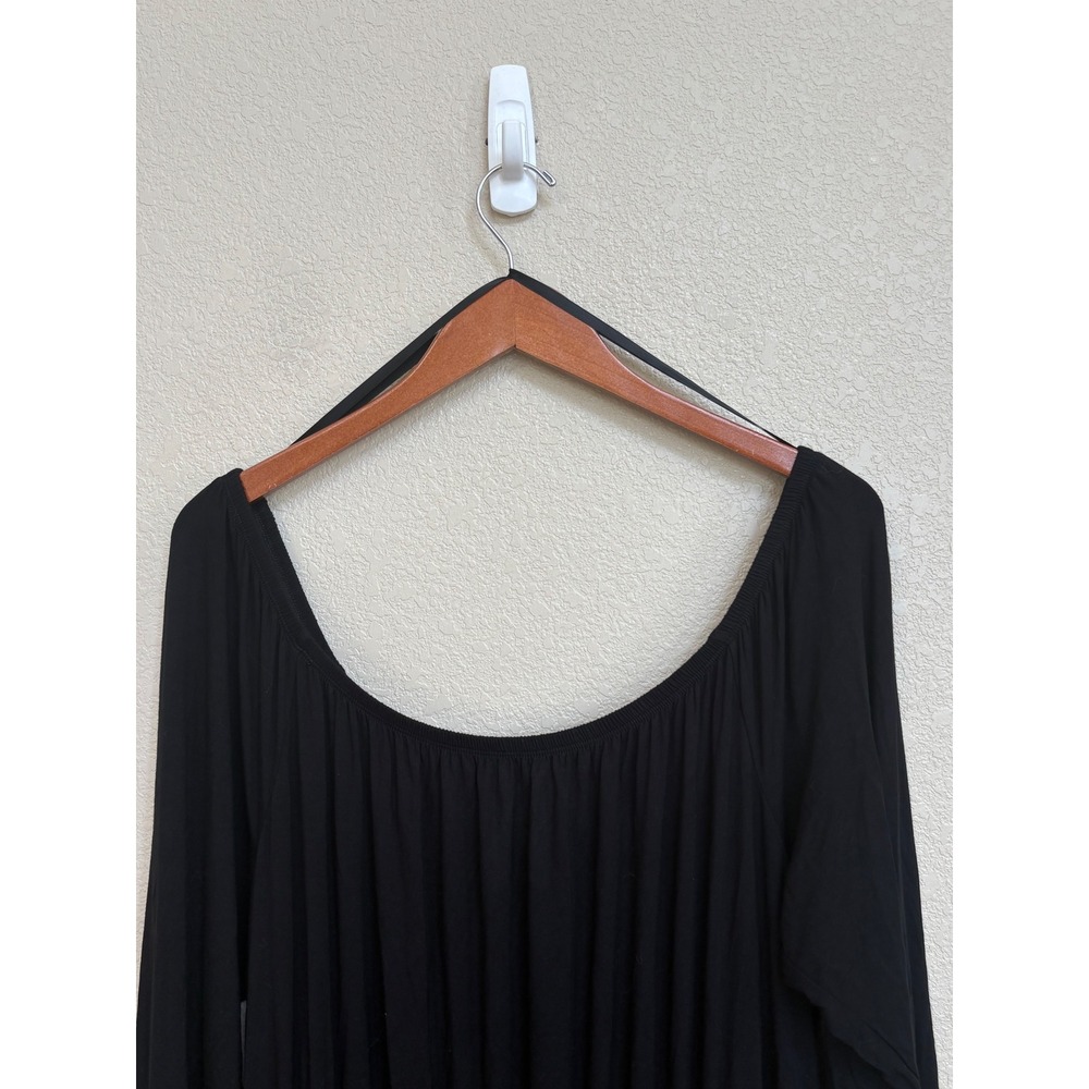 Torrid Super Soft Black Knit Long Sleeve Midi Dress Plus Size 1 1X Scoop Neck - Picture 6 of 7